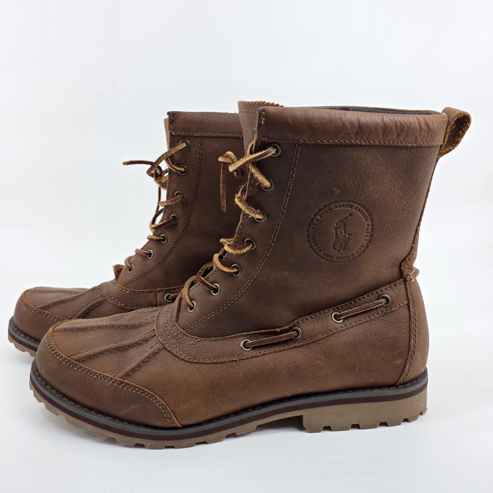 Polo Ralph Lauren Whitsand 11431 Genuine Leather Duck Boots US 11 D Brown Boot